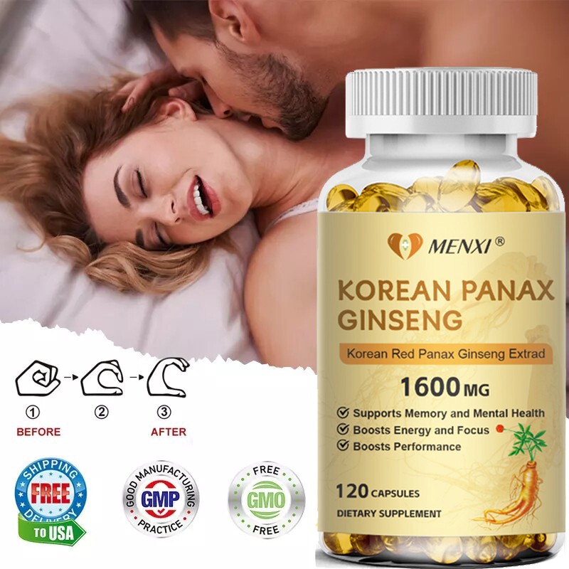 120 Korean Red Panax Ginseng Capsules 1600mg – Extra Strength NON-GMO No Fillers