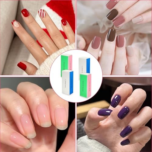 12-Piece White Sponge Nail Buffer Block, 4-Way Nail File and Buffer for Nail