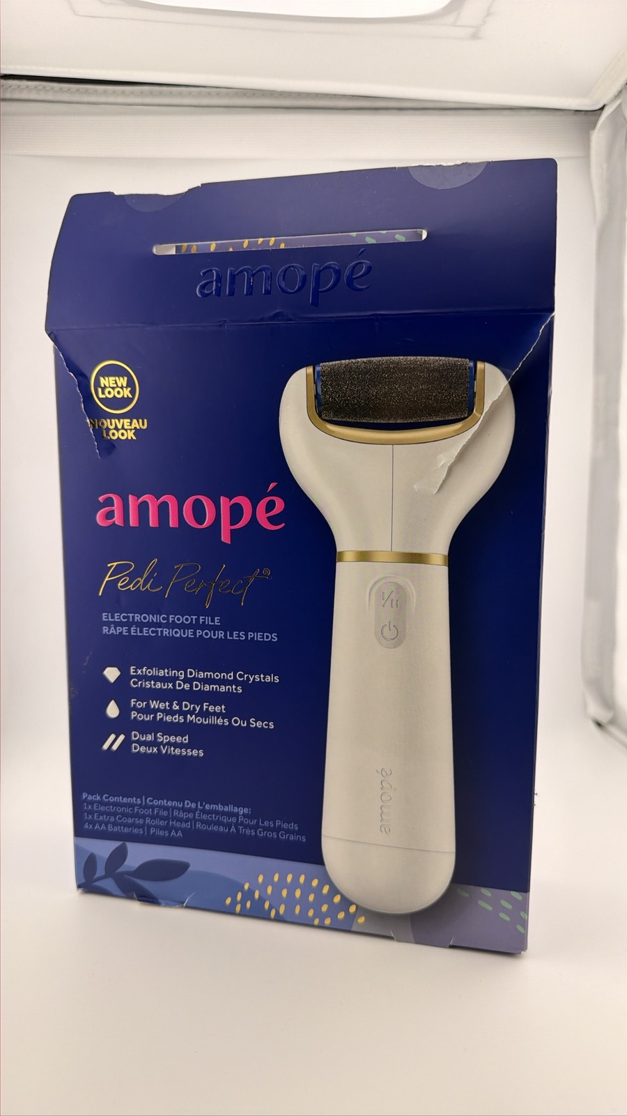 Amope Pedi Electronic Foot File Dual Speed Wet & Dry Diamond Crystals