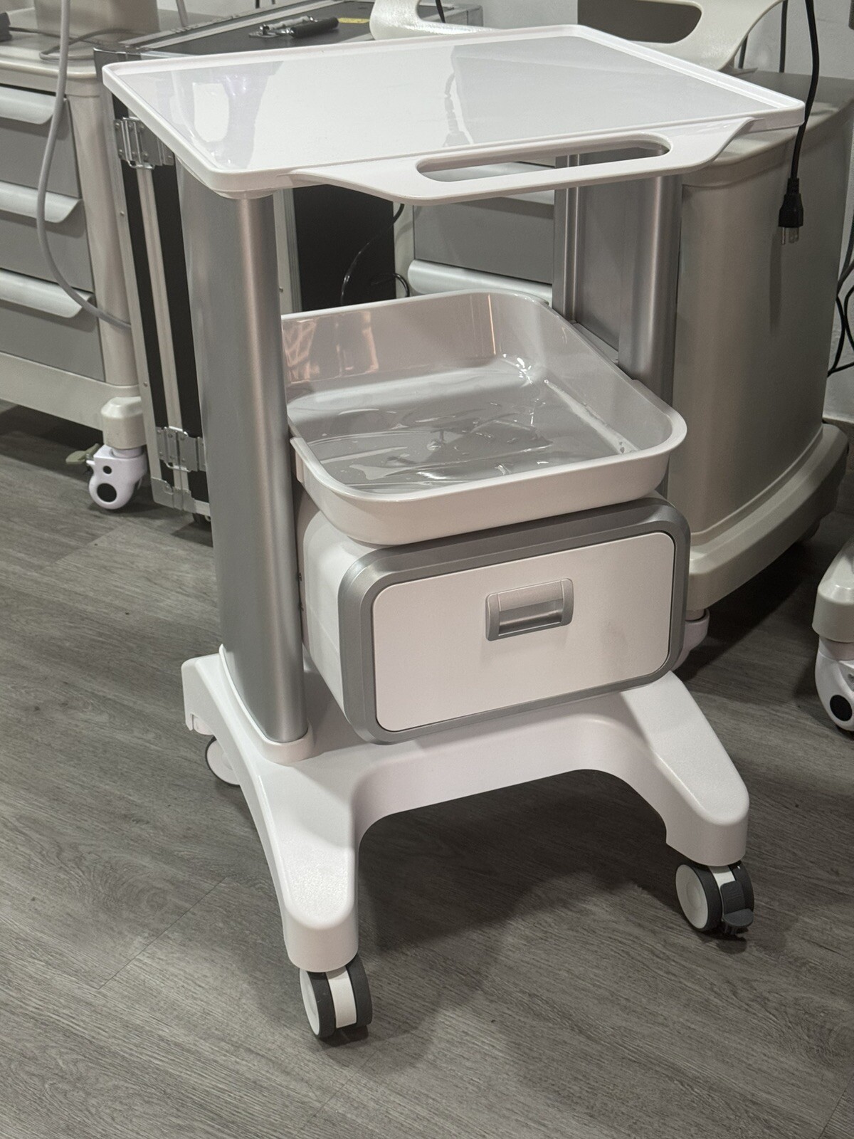 Medical Trolley Cart with Removable Drawer,Wheels and Trays Tables Beauty Spa