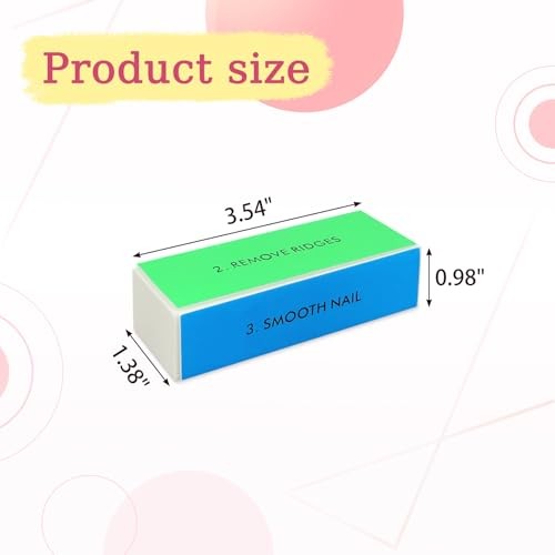 12-Piece White Sponge Nail Buffer Block, 4-Way Nail File and Buffer for Nail