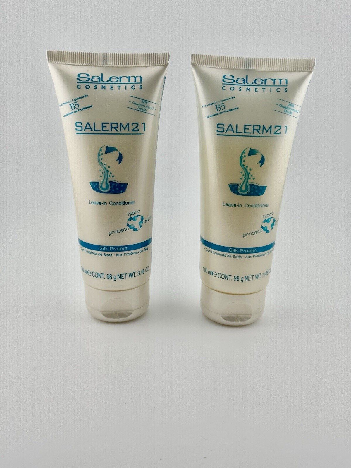 LOT OF 2 Salerm 21 B5 Silk Protein Leave-In Conditioner 3.46 oz 100 ml