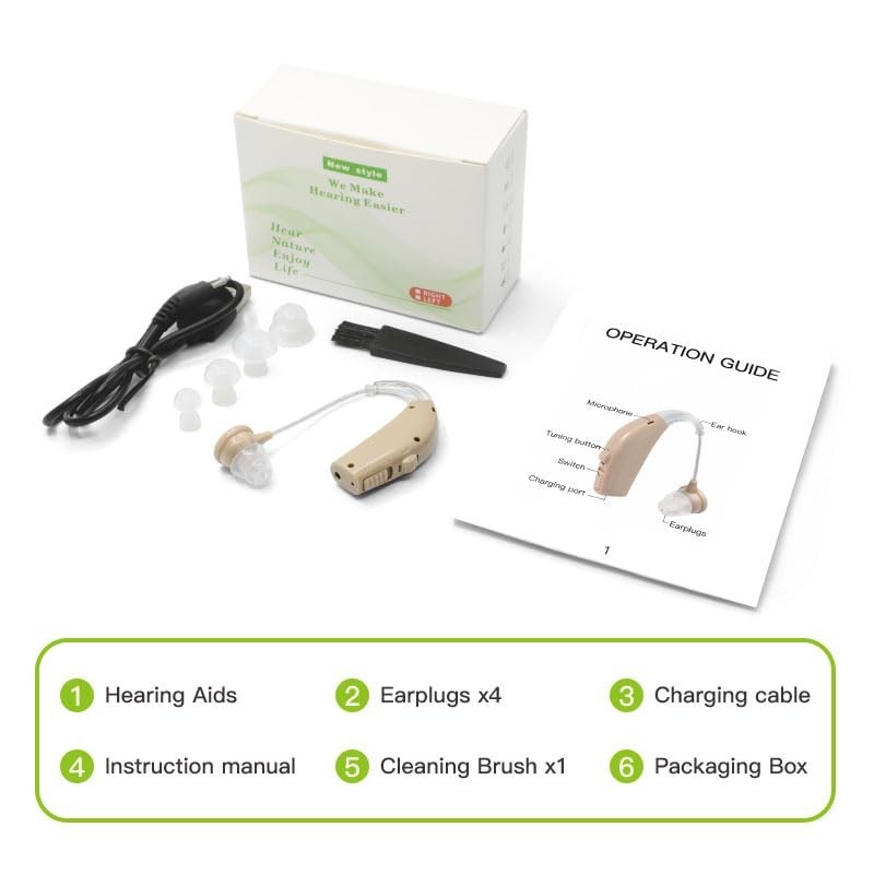 Pair Rechargeable Digital Invisible Hearing Aids Sound Voice Amplifier Mini ITE