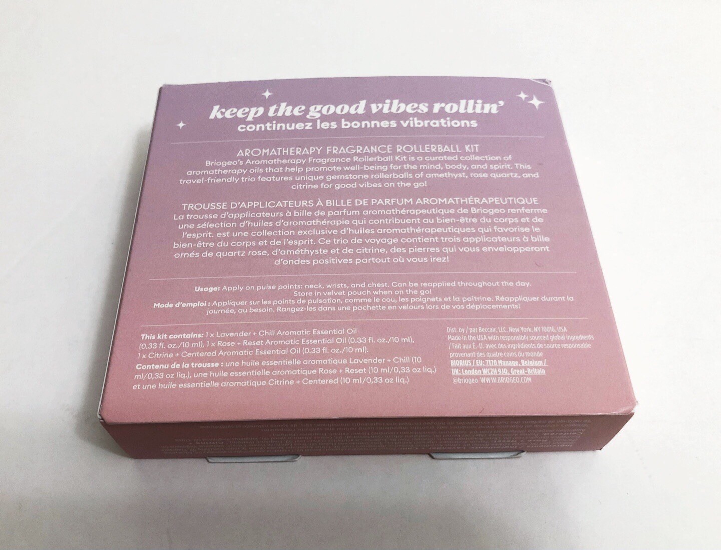 BRIOGEO B. Well AROMATHERAPY FRAGRANCE ROLLERBALL KIT 0.33 oz x 3 NEW IN THE BOX