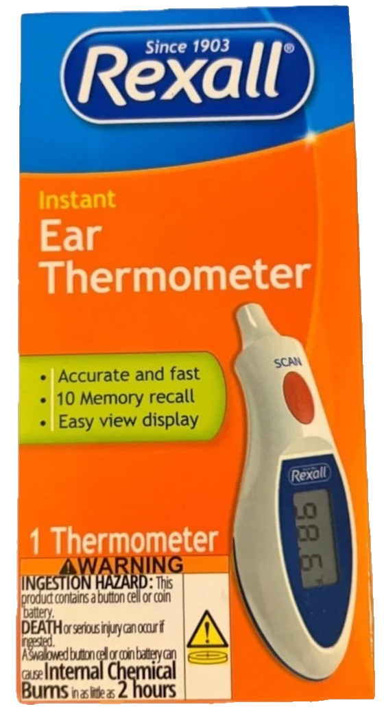 Rexall Instant Ear Thermometer Digital Infrared Baby Adult Fever Reader New
