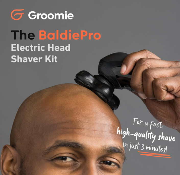 Cordless Bald Head Shavers for Men, BaldiePro Head Grooming Kit – Ergonomic