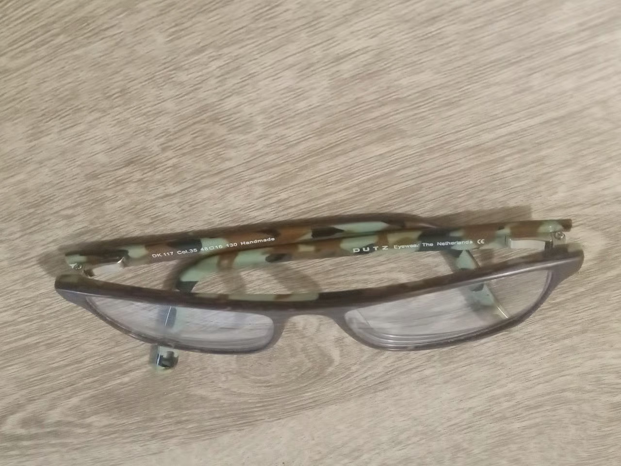Dutz DK117 Col.35 Eyeglasses Frames Only Netherlands Handmade 48-16-130 Vintage