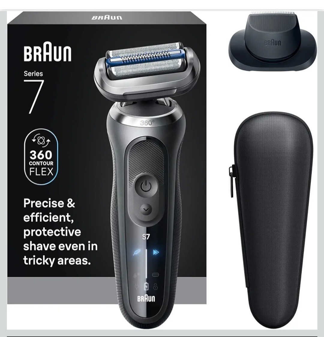 Braun Series 7 7120S Wet & Dry 360 Flex Head Cordless Electric Shaver Space Grey
