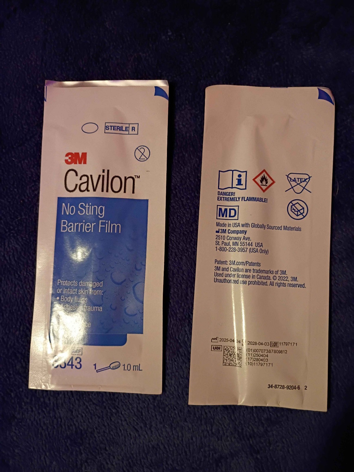 3M Cavilon 3343 No Sting Barrier Film 3ml wand lot of 20 sealed Exp 2028