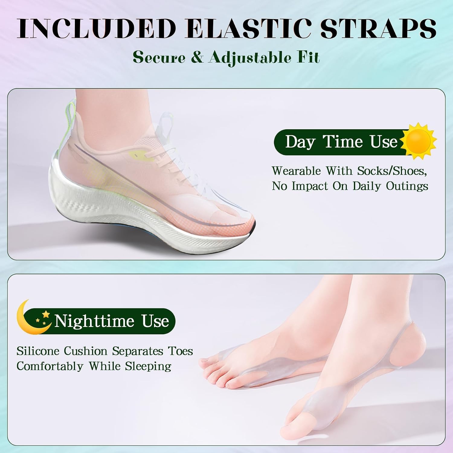 Bunion Fix Toe Valgus Corrector Big Toe Straightener Adjustable for Men & Women