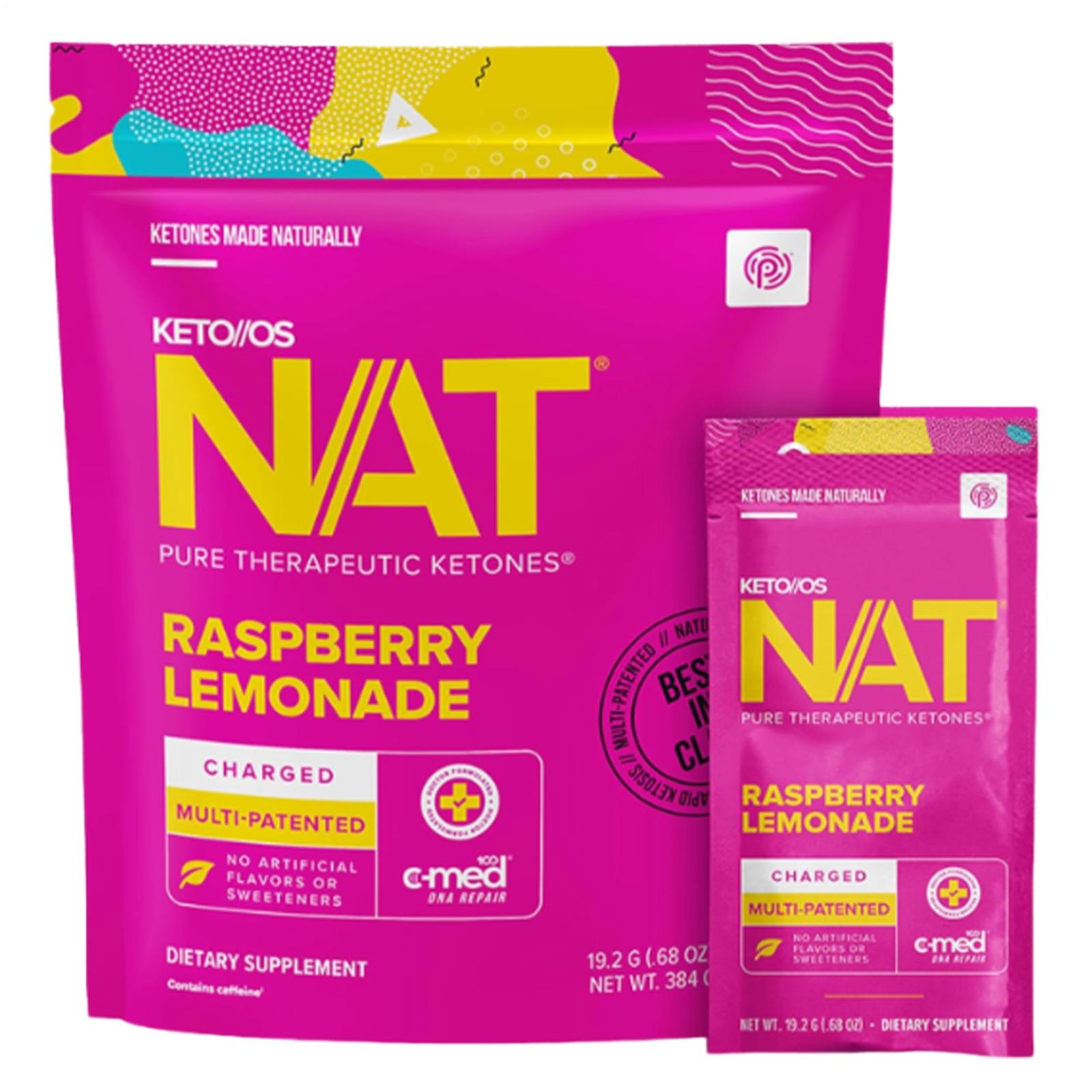 PRUVIT Keto OS NAT Raspberry Lemonade Charged 20 Pack Sealed New Free Shipping