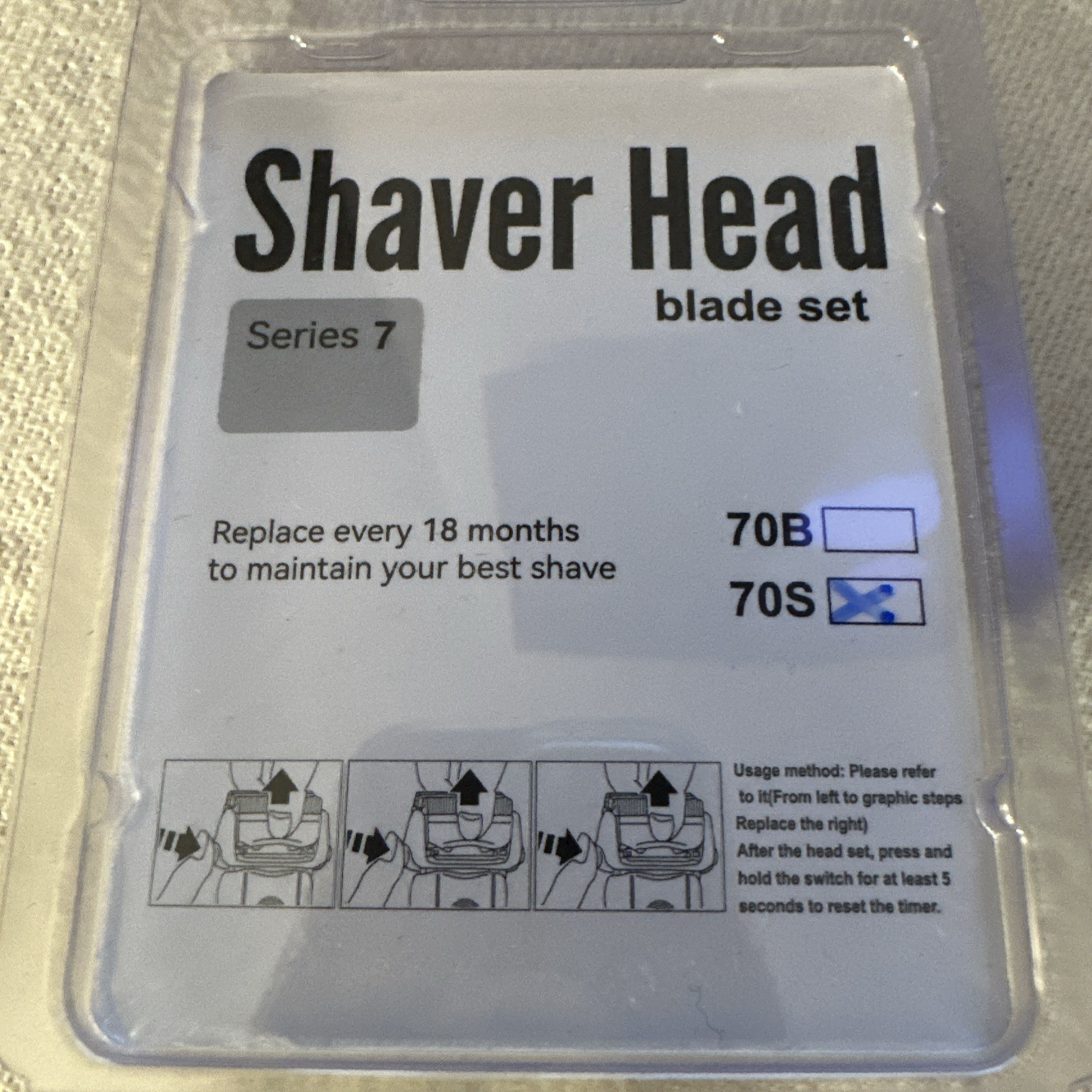 70S Series 7 Replacement Heads Compa.W/Braun Series 7 Electric Foil S720 730…