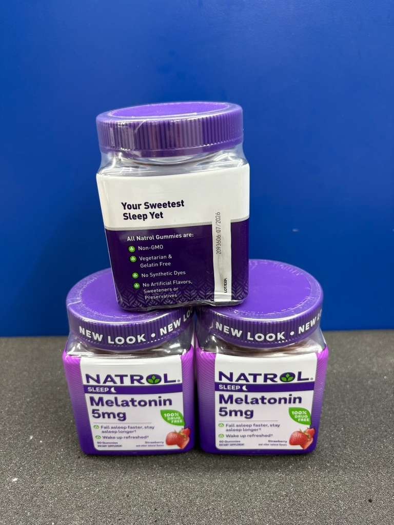 3 Pack Natrol Sleep Support Melatonin 5mg Gummies – 60ct Strawberry EXP 07/26