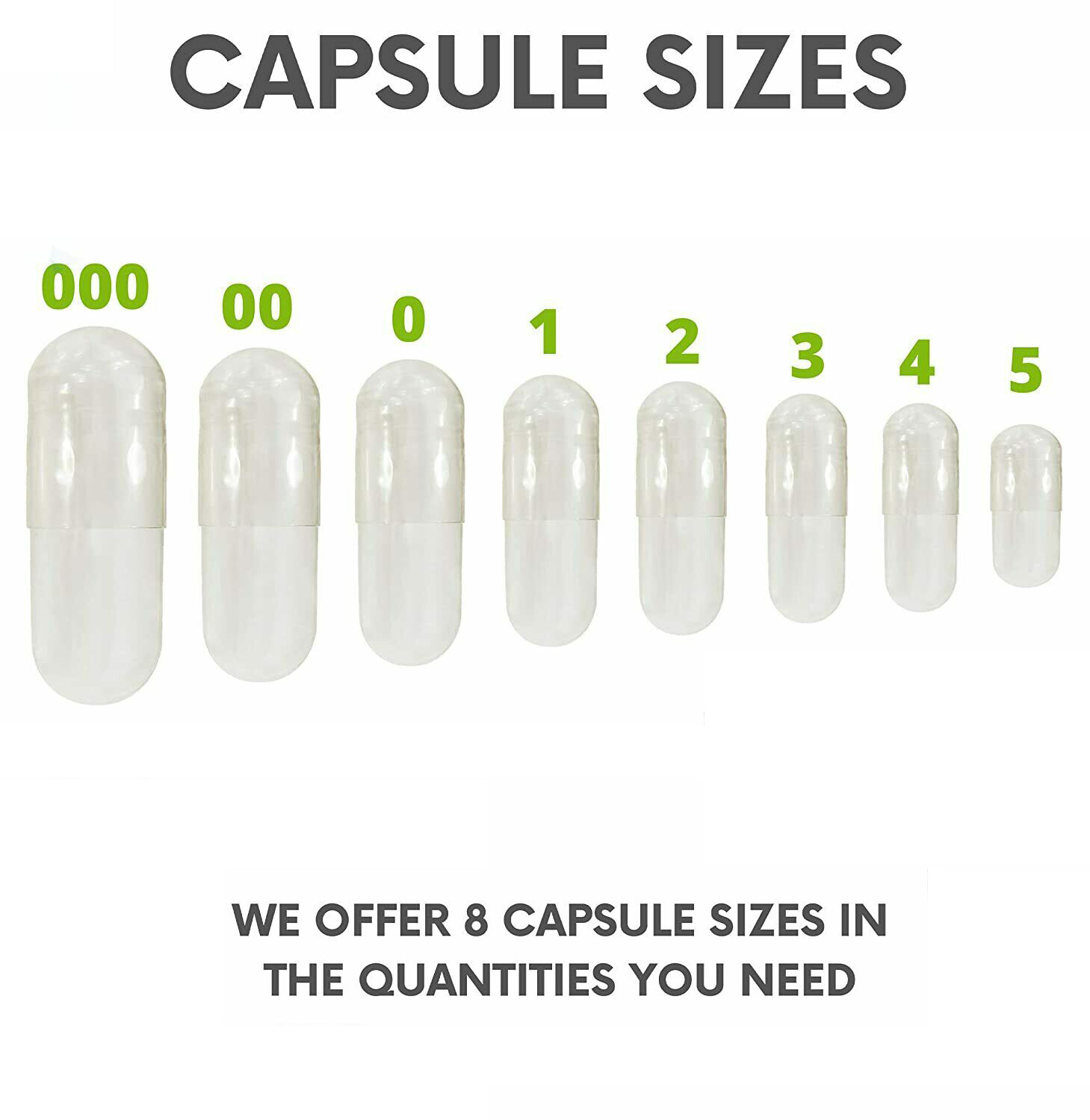 Empty Vegan Capsules – Sizes 0 – USA Kosher // Halal Gel Caps By FDC NUTRITION
