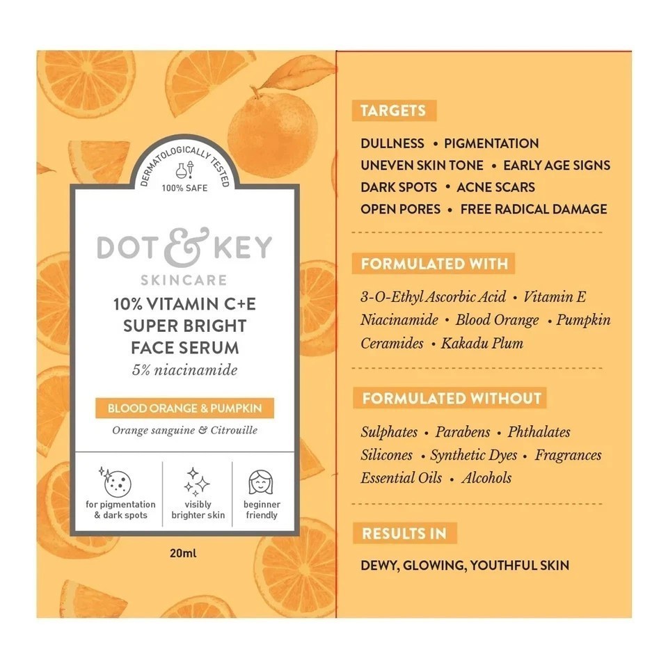 Dot & Key 10% Vitamin C + E, 5% Niacinamide Serum For Glowing Skin 20ml
