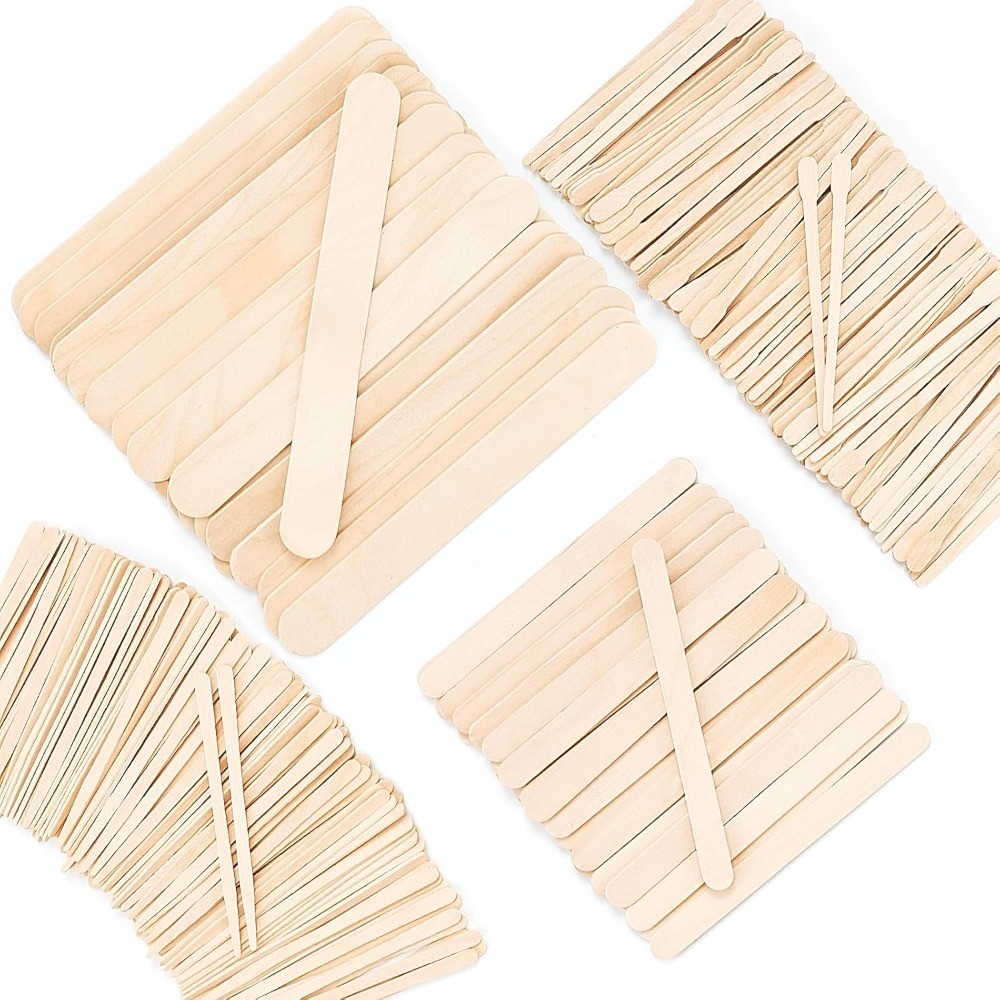 500 Pcs Waxing Sticks Kit 4 Styles Wooden Applicators for Body Face Legs