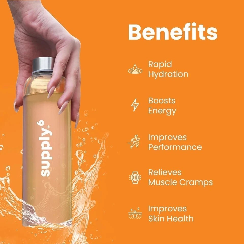 Supply6 Salts | Electrolyte Mix | Zero Added Sugar, (36 Servings, Mango)