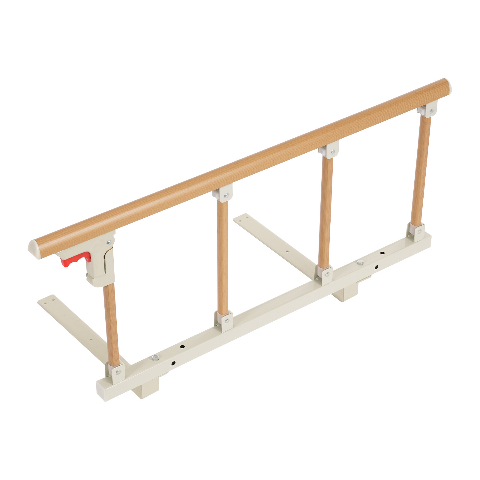 Foldable Bed Rail Aluminum Woodgrain 90 × 40 cm Fits 5-30 cm Mattresses