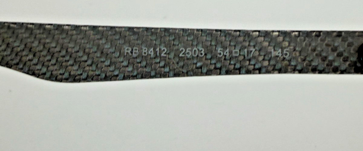 RAY-BAN EYEGLASSES FRAMES ONLY RB8412 2503 BLACK HALF RIM 54-17-145