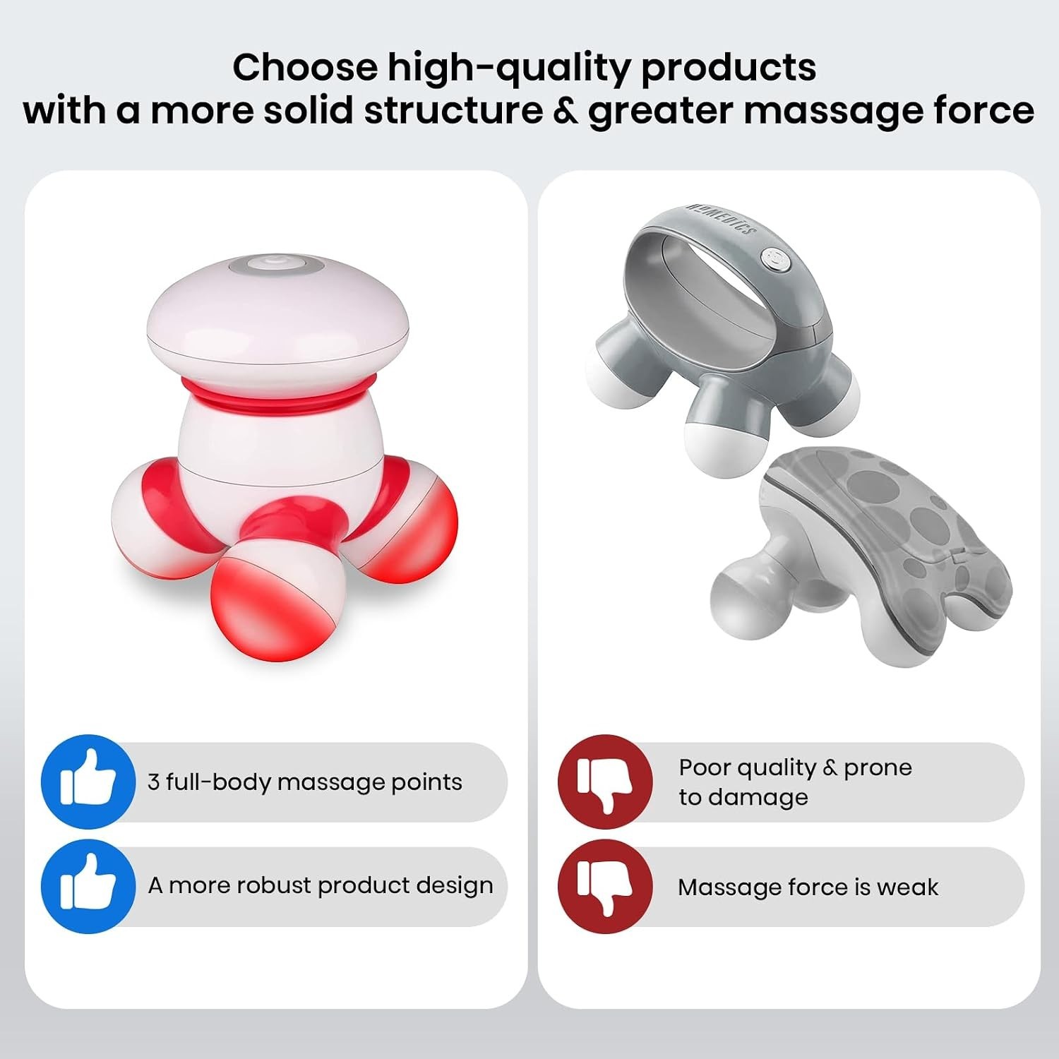 Battery Operated Handheld Massager with Colorful LED Lights for Muscle Therapy