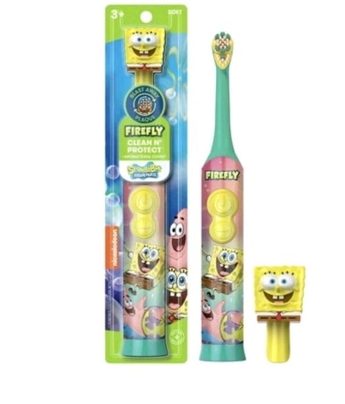 Firefly Clean N’ Protect Spongebob Power Toothbrush, 1 Count(Pack of 1)