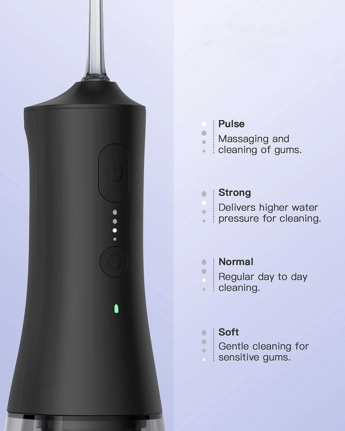 Cordless Water Flosser, 4 Modes Portable Oral Irrigator, 300ML Detachable Water