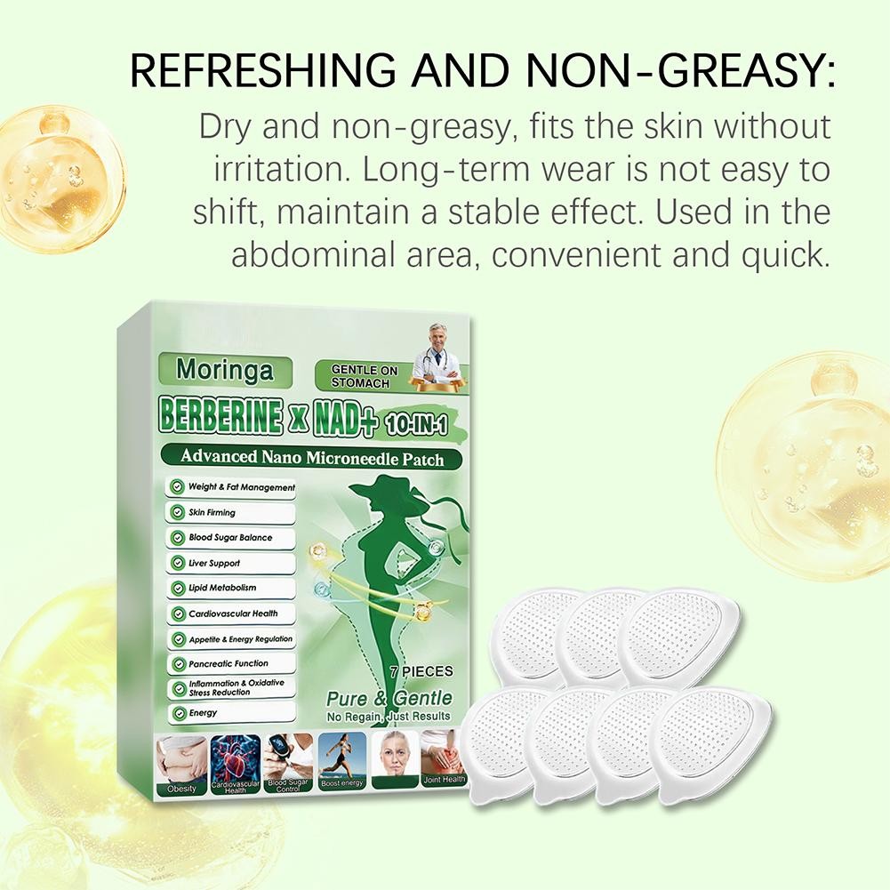 3PACK Moringa Berberine 10-in-1 Premium Nano Microneedle Patches 7Pcs/Box Lates