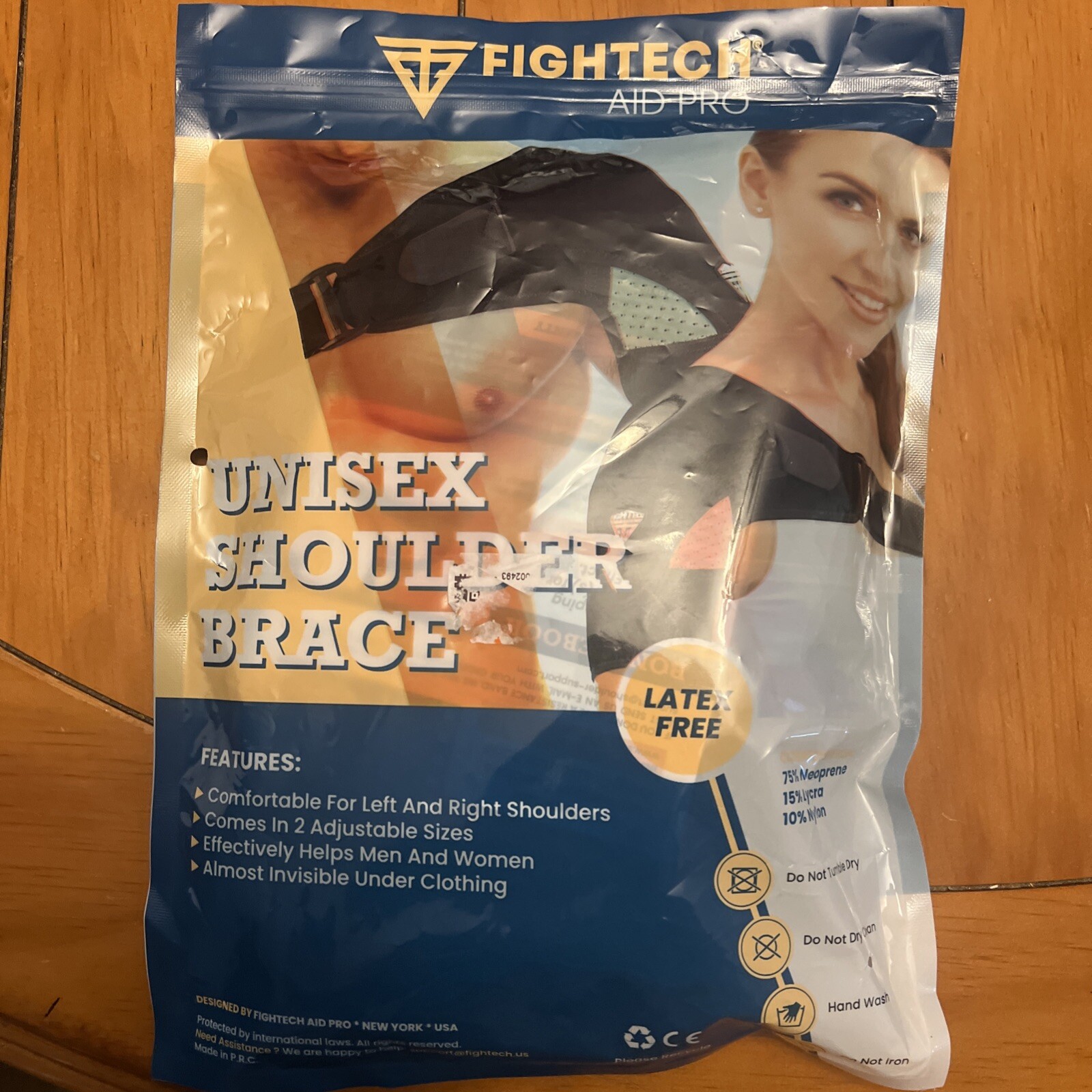 Fightech Unisex Adults Black Latex Free Shoulder Brace Size S/M New