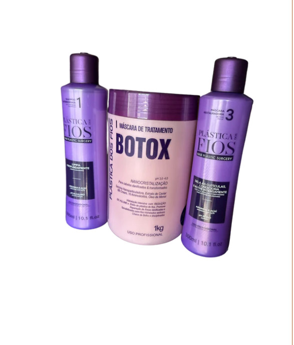 PLASTICA DOS FIOS KIT DETOX SHAMPOO, CONDITIONER AND BTOX FOR DAMAGED HAIR Kit