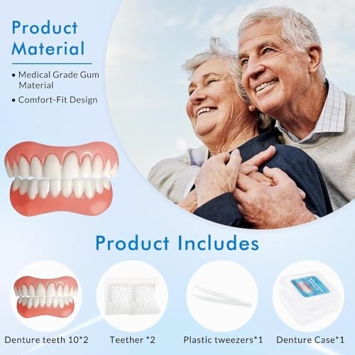 Moldable False Teeth Silicone Dentures Men and Veneers for Women Upper Lower Set