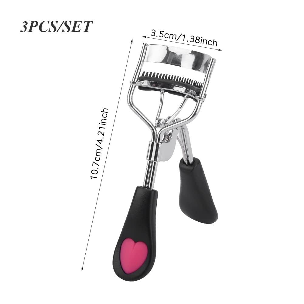 CfoPiryx 3pcs Eyelash Curler with Built in Comb, False As Picture Show