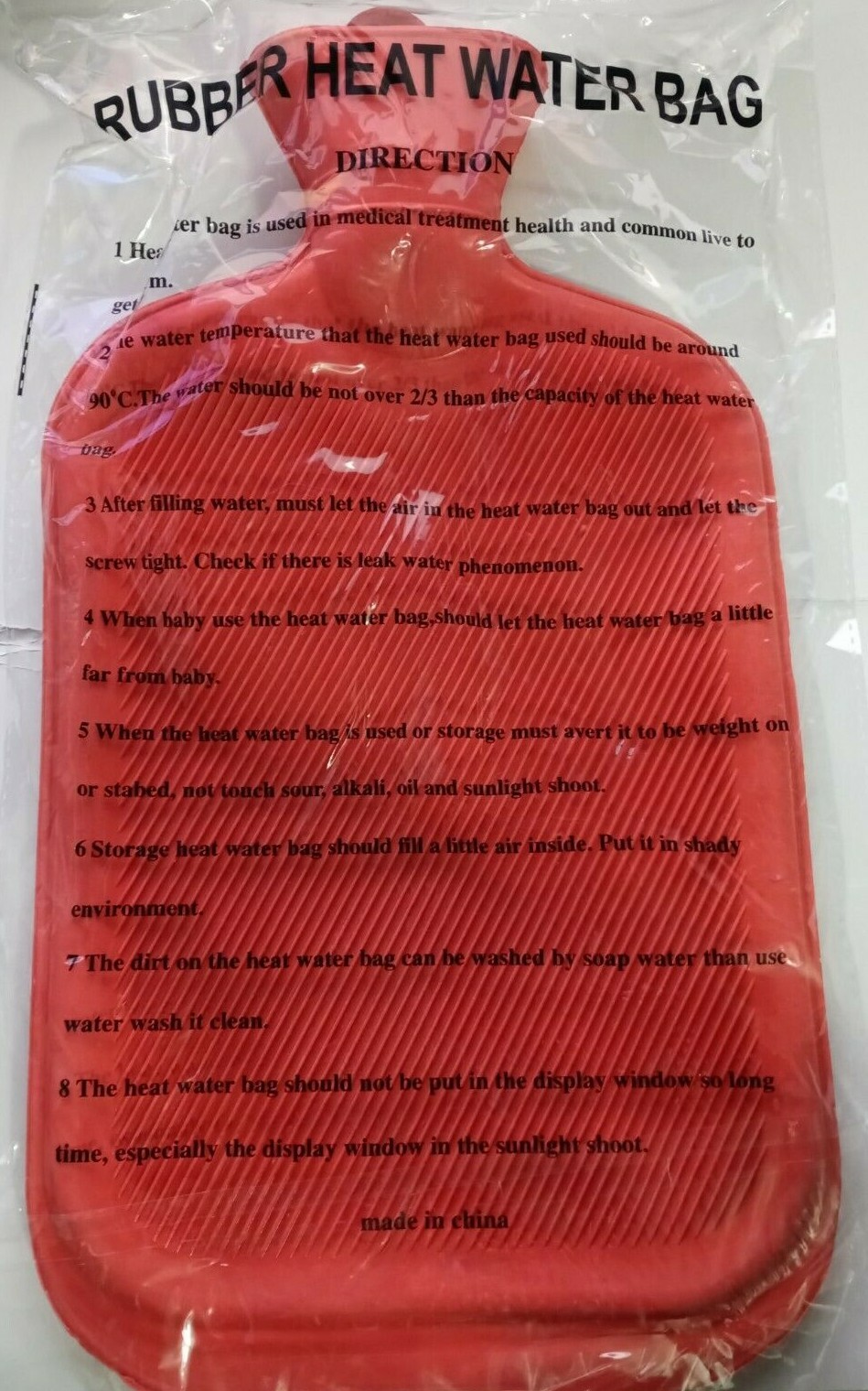 Rubber HOT Water Bottle Bag Warm Relaxing Heat Cold Therapy Leak proof 12″ X 6″