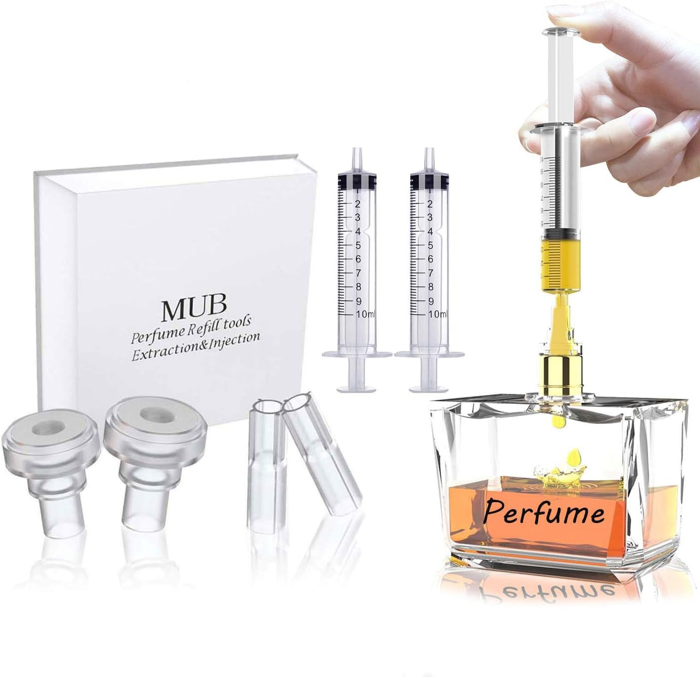 MUB 10Ml Perfume Refill Pump Tools, Perfume Decanter Kit Dispenser with Adapter