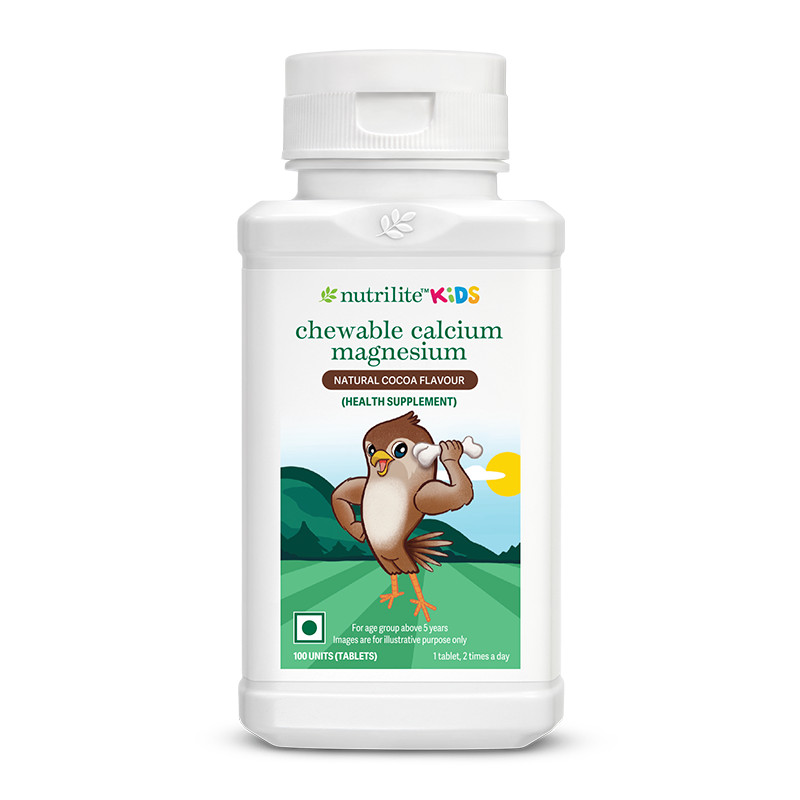 NUTRILITE® Kids Calcium Magnesium Cocoa | 100 Tabs | Healthy Bones Support Daily