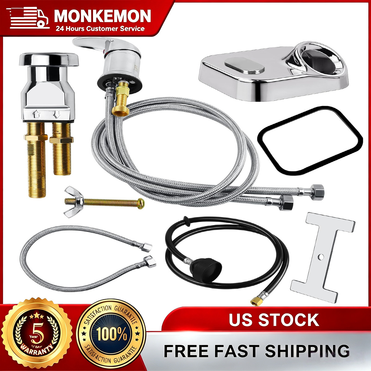 Salon Shampoo Bowl Faucet Vacuum Breaker Kit Shampoo Bowl Hose and Sprayer Parts
