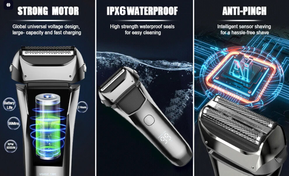 Electric Razor for Men,Shavers for Men Electric Razor Wet Dry