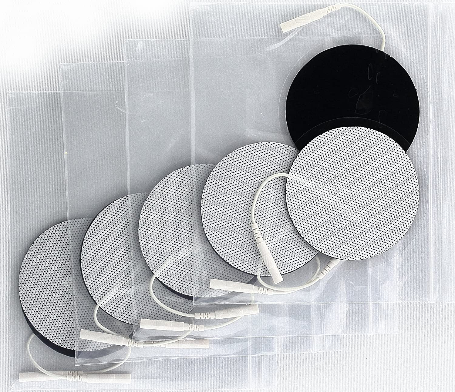 36 Replacement Electrode Pads for Massagers /Tens Units 1.25” Round White Cloth