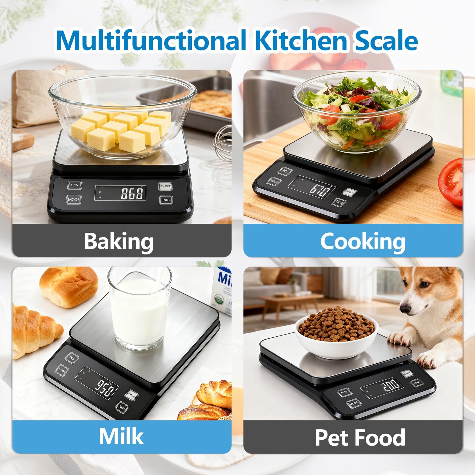 IPX7 Waterproof Food Scale 0.1g Precision IPX7_Rechargeable_5kg, silver