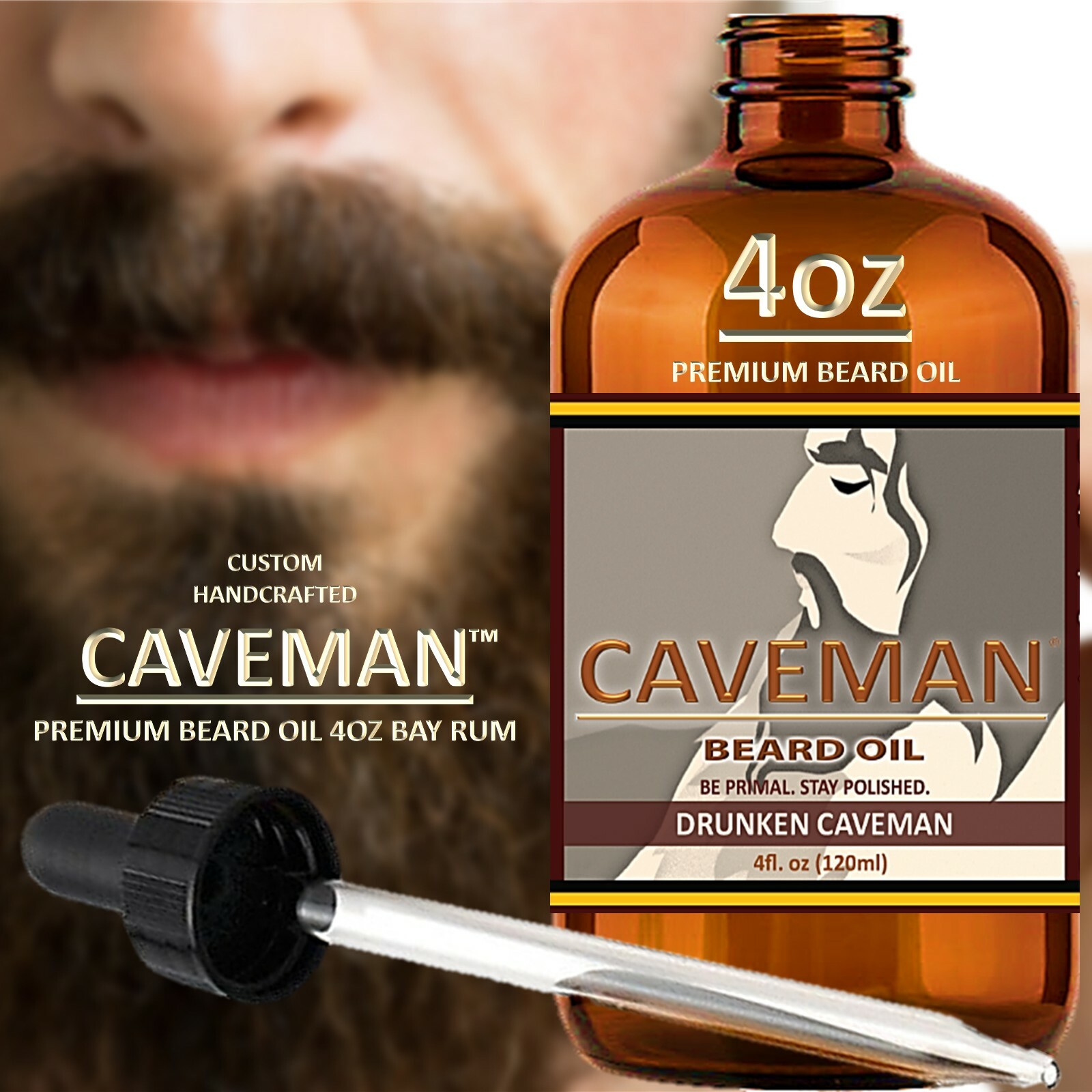 4oz Caveman™ Beard Taming Men Mustache Barber Grooming Style Growth Oil 14 Scent