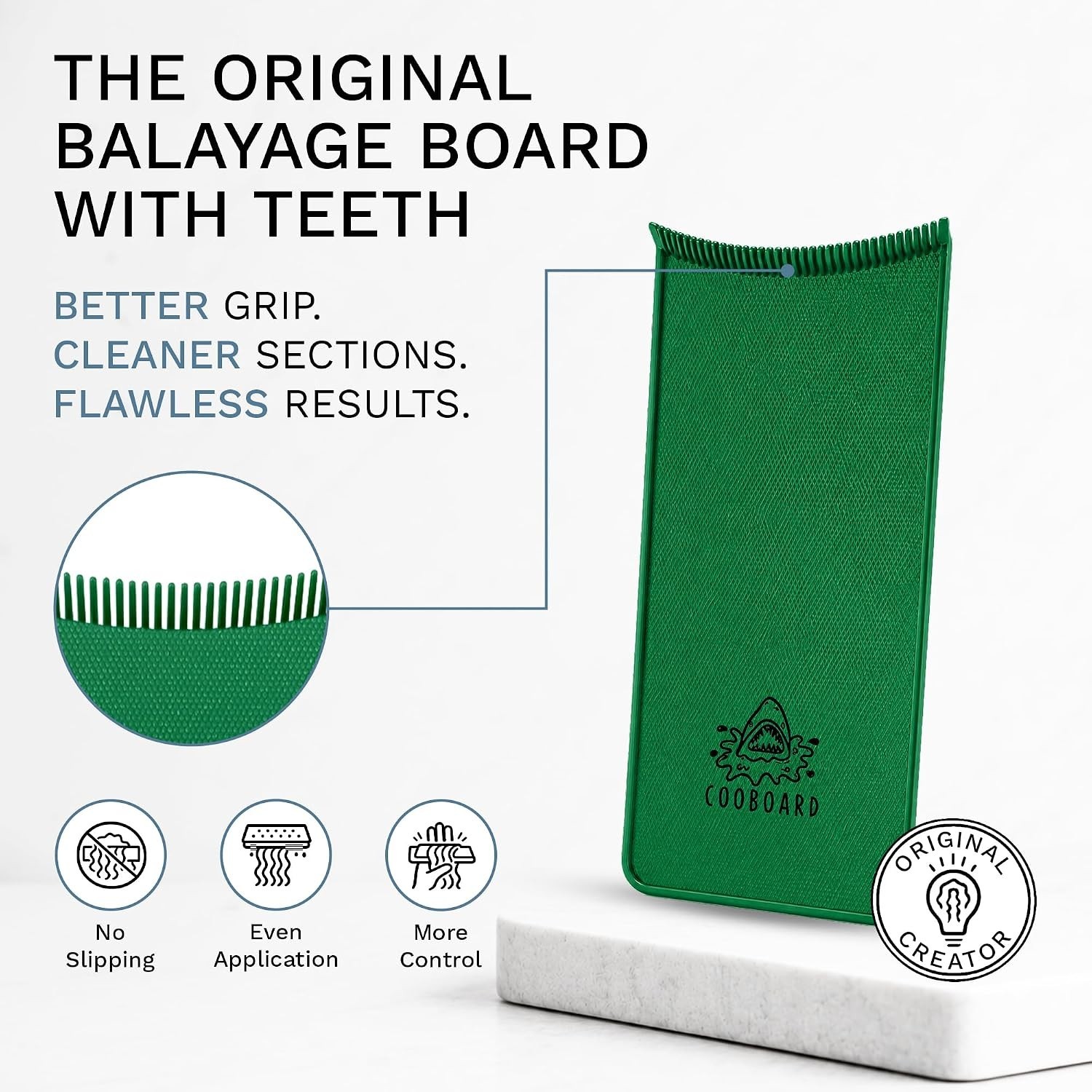 Durable Hair Highlight Board with Teeth Green 30 cm x 12.5 cm for Professionals