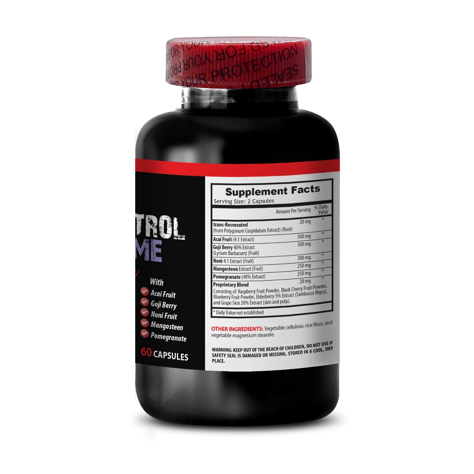Acai Fruit – RESVERATROL SUPREME – antioxidants supplement for women – 3 Bottles