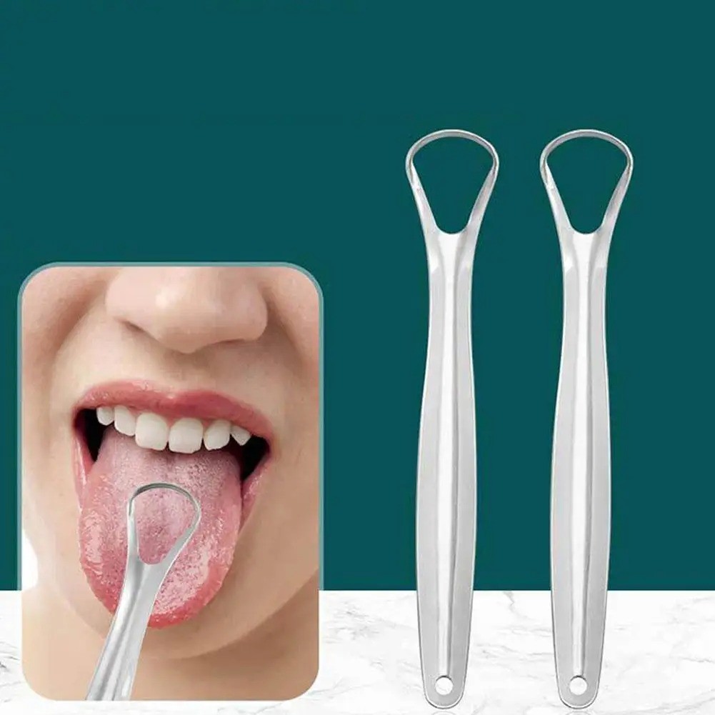 1Pcs Portable Single Layer Tongue Scraper Reusable Stainless Steel Oral Mouth Br
