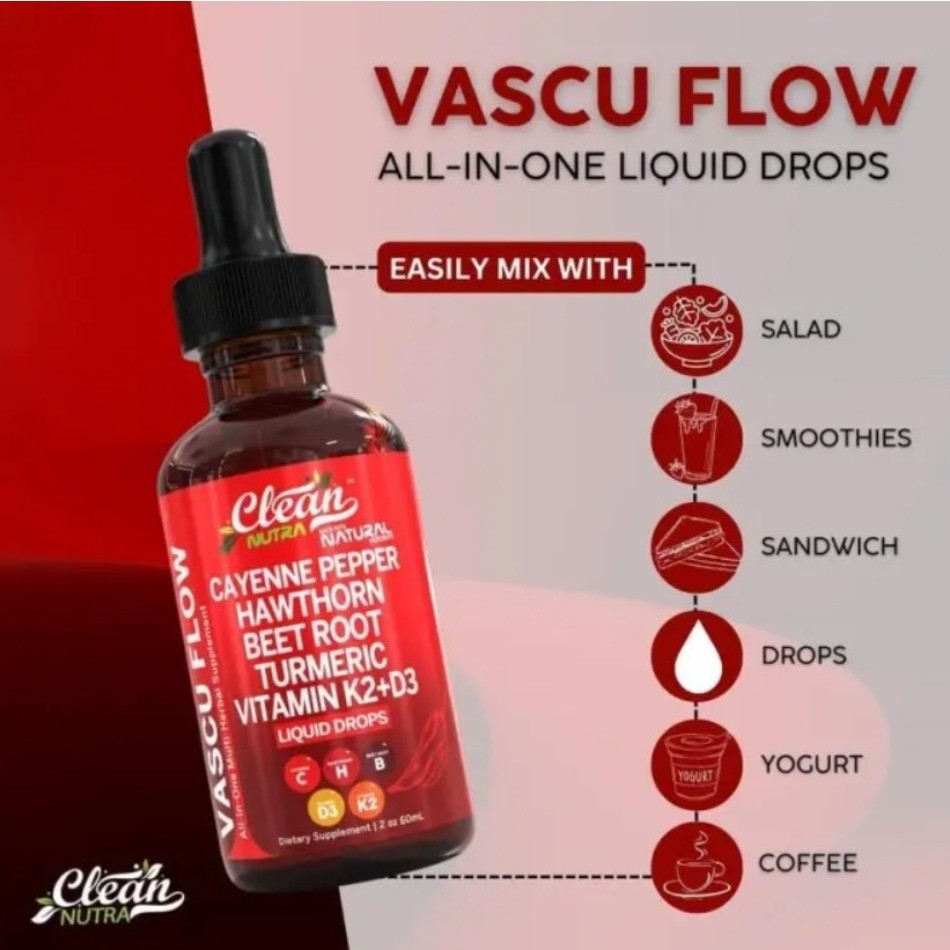 Cayenne Pepper Hawthorn Beet Root Turmeric Vitamin K2+D3 Liquid Drops 60ML 1-3X