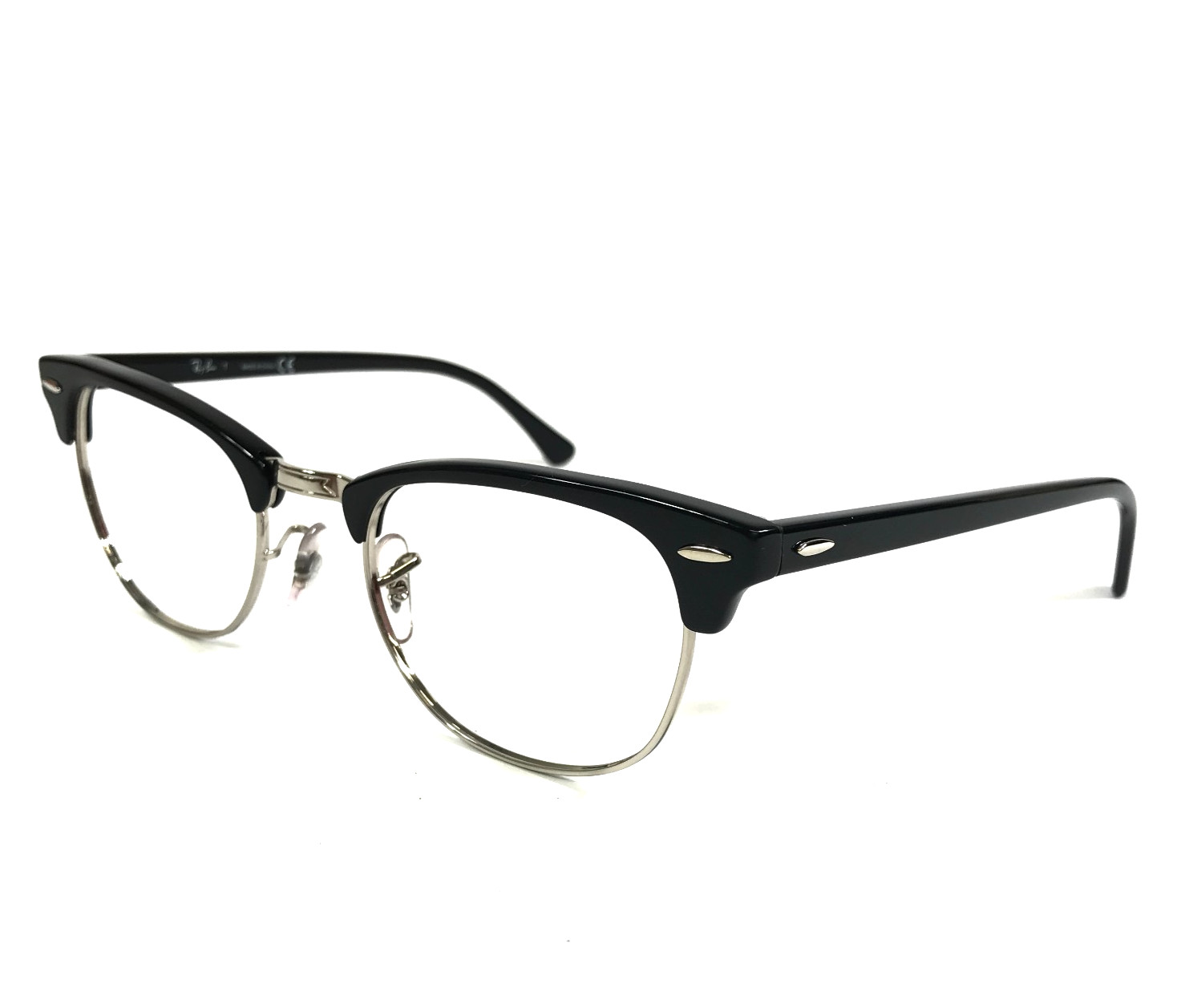 Ray-Ban Eyeglasses Frames RB5154 2000 Clubmaster Black Silver Cat Eye 51-21-145