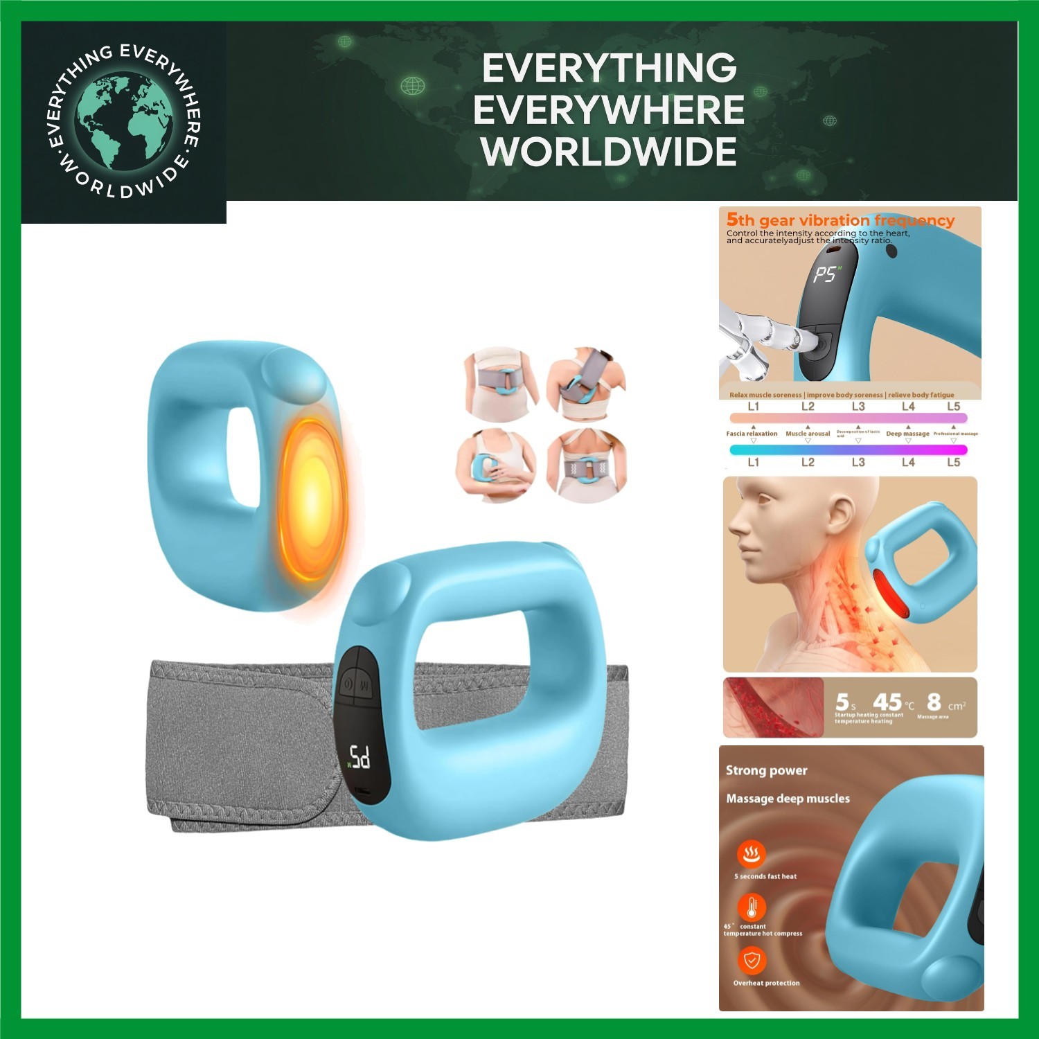 Versatile Handheld Massage Gun with Heat – Perfect for Athletes and Gift Giving