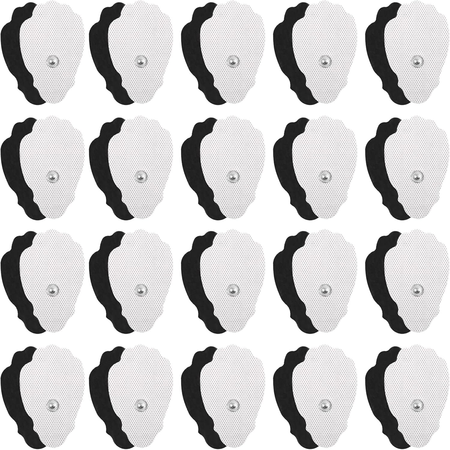 40 Pack TENS Unit Replacement Pads Snap On Self-Adhesive Electrode Pads Reusable