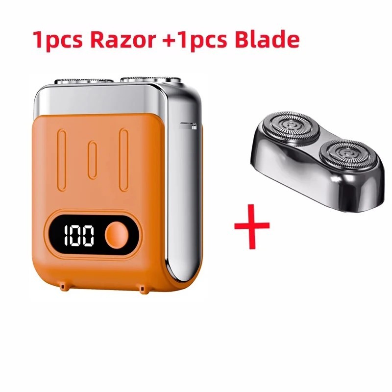 Mini Electric Shaver USB Rechargeable Dual Blade Beard Trimmer LED Display Razor