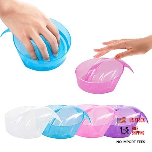 4 Pcs Hand Cuticle Nail Soaking Bowl, Dead Skin Cleaning Softening Nursing