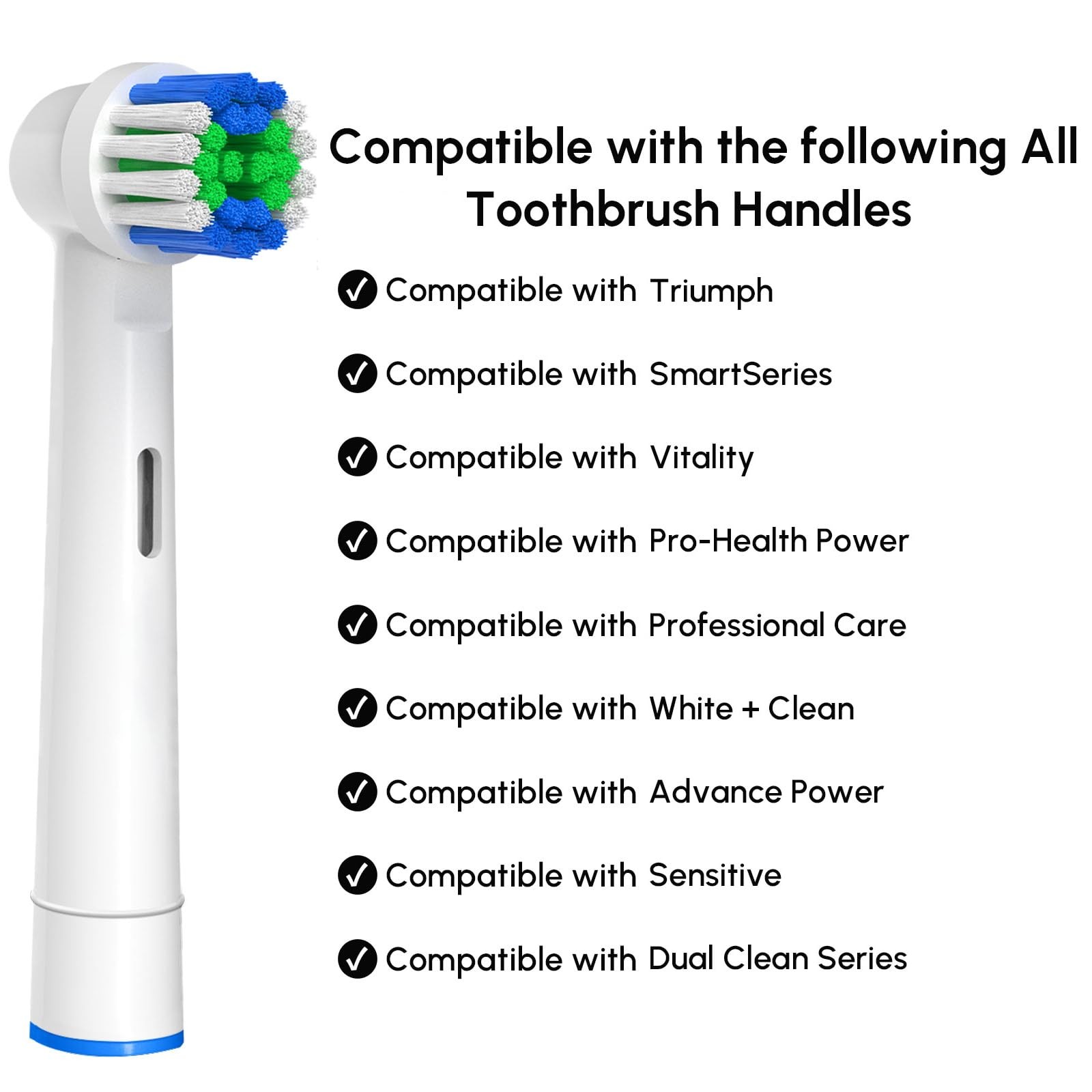 Replacement Toothbrush Heads Compatible with Oral 1 Count (Pack of 12), White