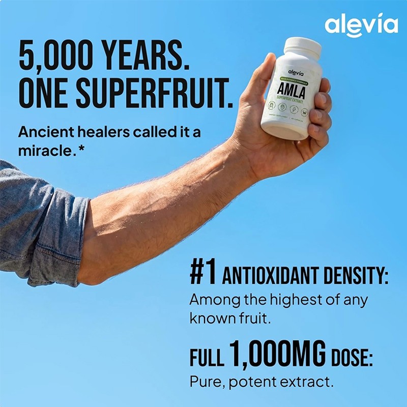 3x Alevia Organic Amla Capsules 1000mg Indian Gooseberry Antioxidant Supplement